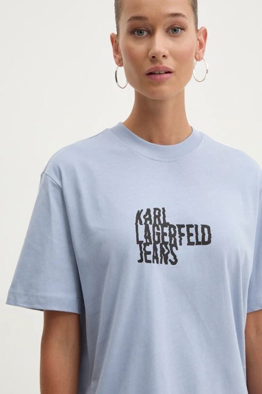 

Хлопковая футболка Karl Lagerfeld Jeans, синий