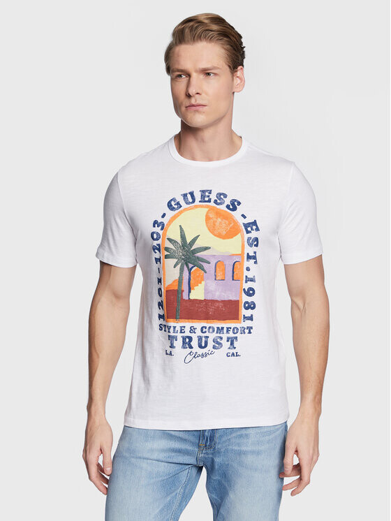 

Футболка узкого кроя Guess, белый