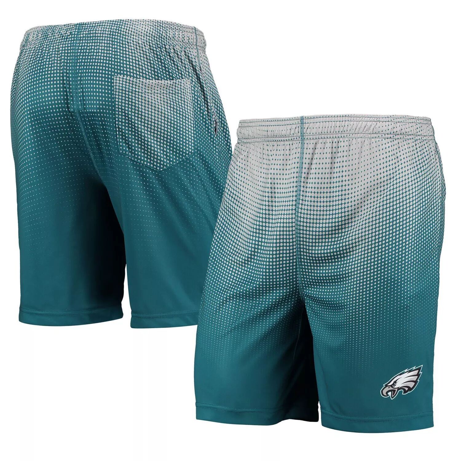 

Мужские тренировочные шорты FOCO Midnight Green/Silver Philadelphia Eagles Pixel Gradient