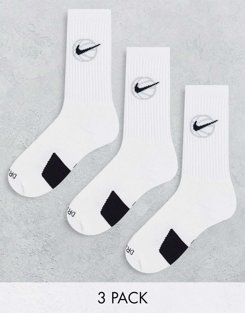 

Белые носки Nike Basketball из 3 пар