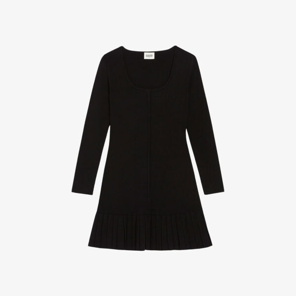 

Тканое платье мини Melodieuse с овальным вырезом Claudie Pierlot, цвет noir / gris