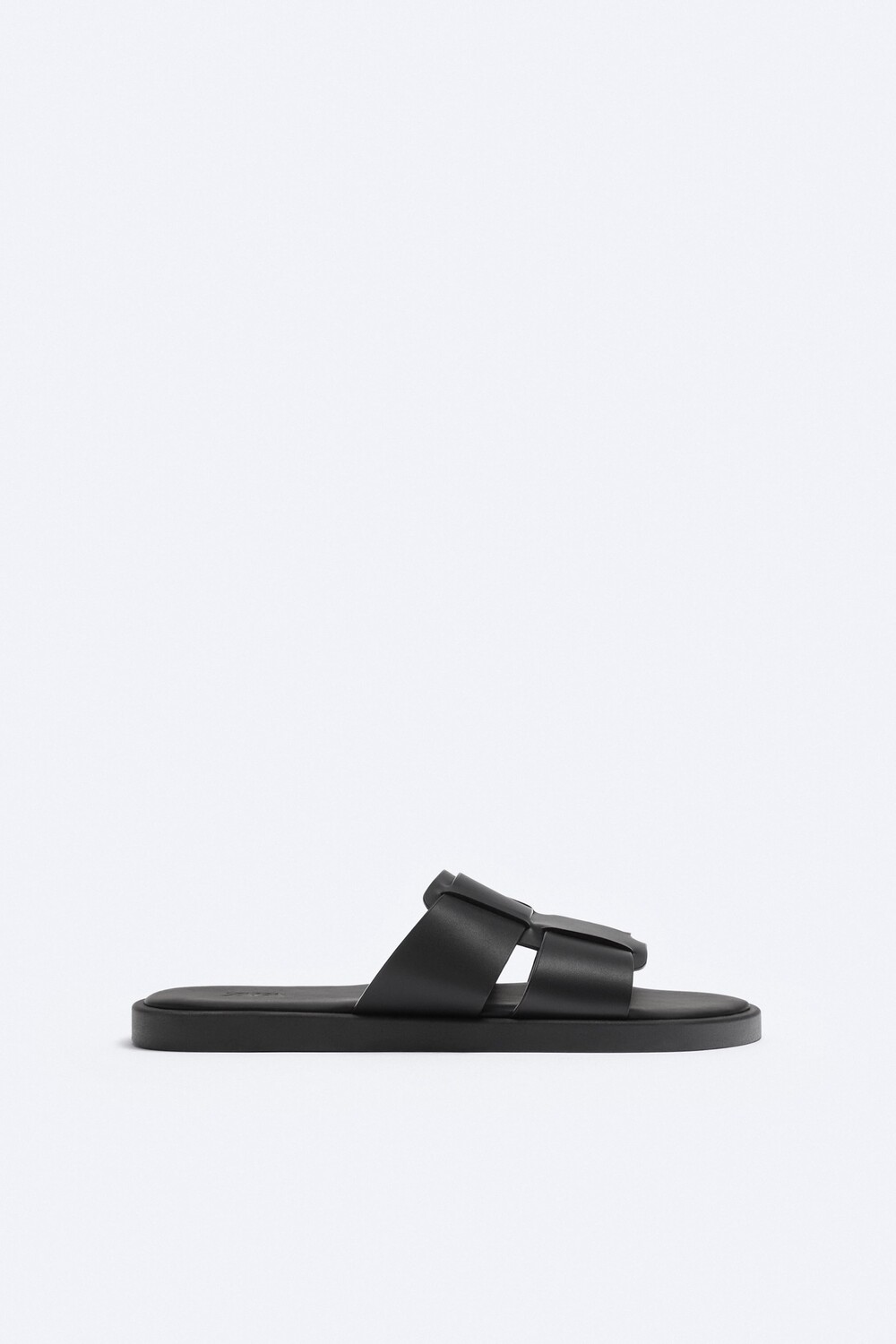 

Кожаные сандалии с ремнями Zara, черный