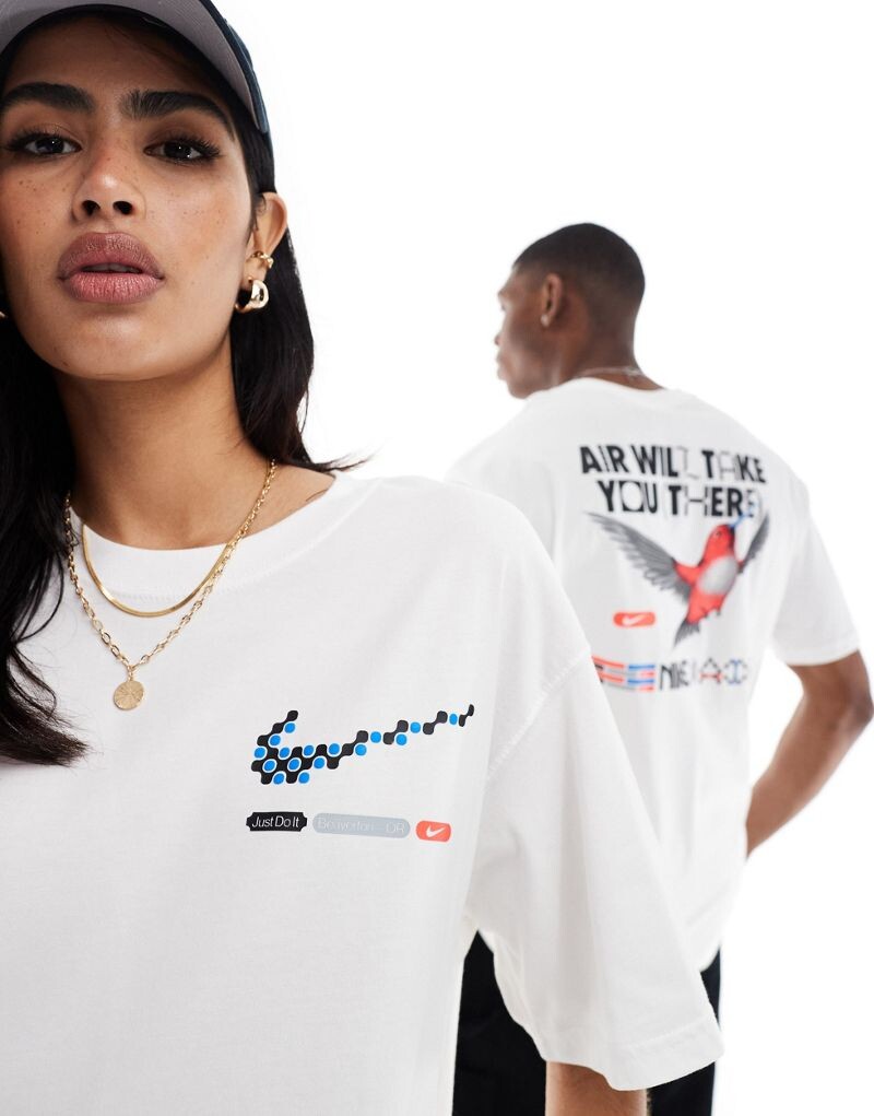 

Белая футболка с рисунком на спине Nike Air