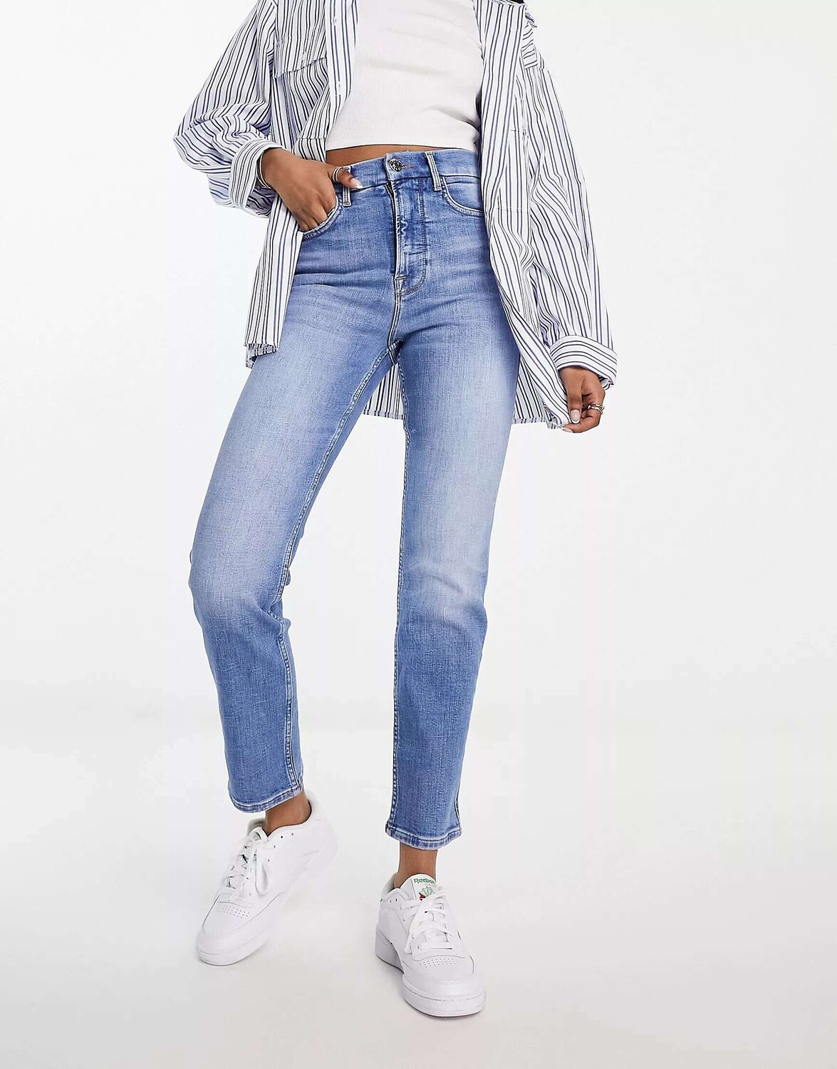 

Узкие джинсы River Island из голубого денима