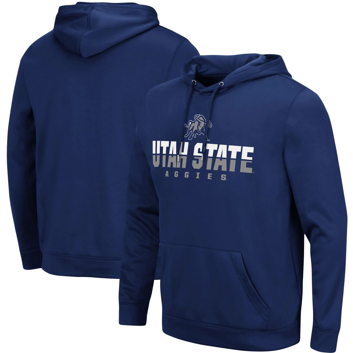 Мужской пуловер с капюшоном Colosseum темно-синего цвета штата Юта Aggies Lantern