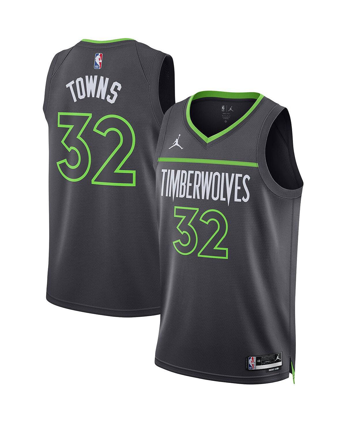 Мужская брендовая майка Karl-Anthony Towns Charcoal Minnesota Timberwolves 2022/23 Statement Edition Swingman Jordan nba basketball karl anthony towns hoodie