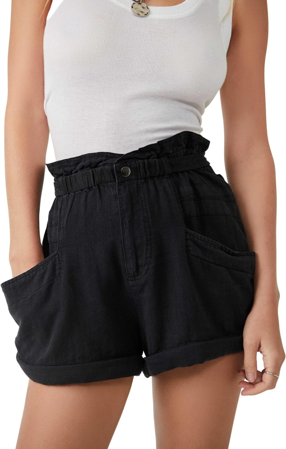 

Шорты с манжетами Topanga Free People, цвет Washed Black