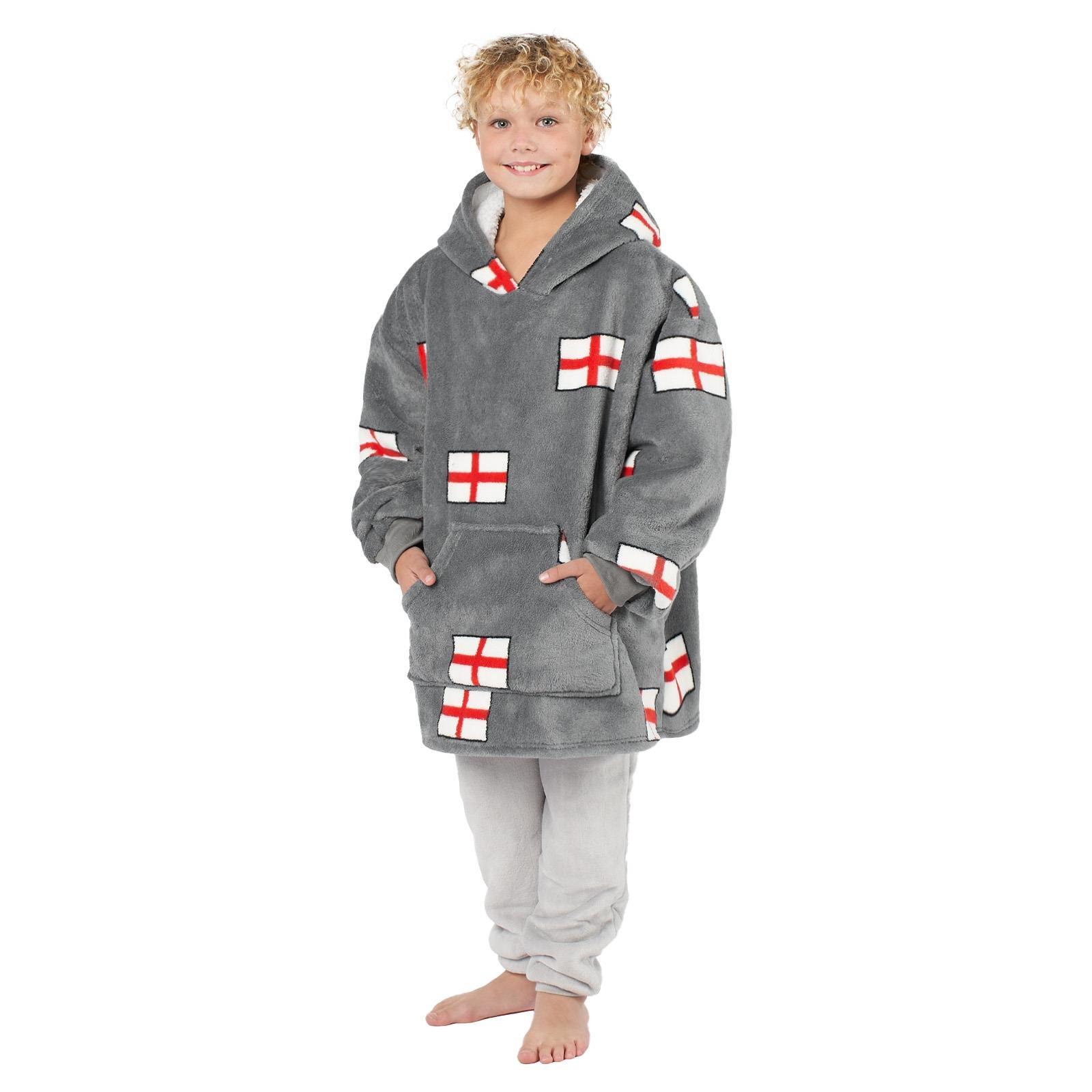 Футбольное одеяло с капюшоном с флагом Англии, носимое флисовое одеяло OHS, серый пульт ntv plus opentech ohs 1740 ov