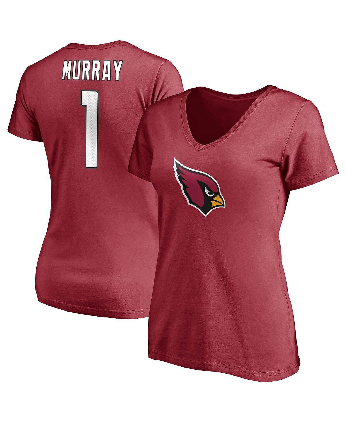 Женская футболка с v-образным вырезом и именем и номером игрока Kyler Murray Cardinal Arizona Cardinals Fanatics