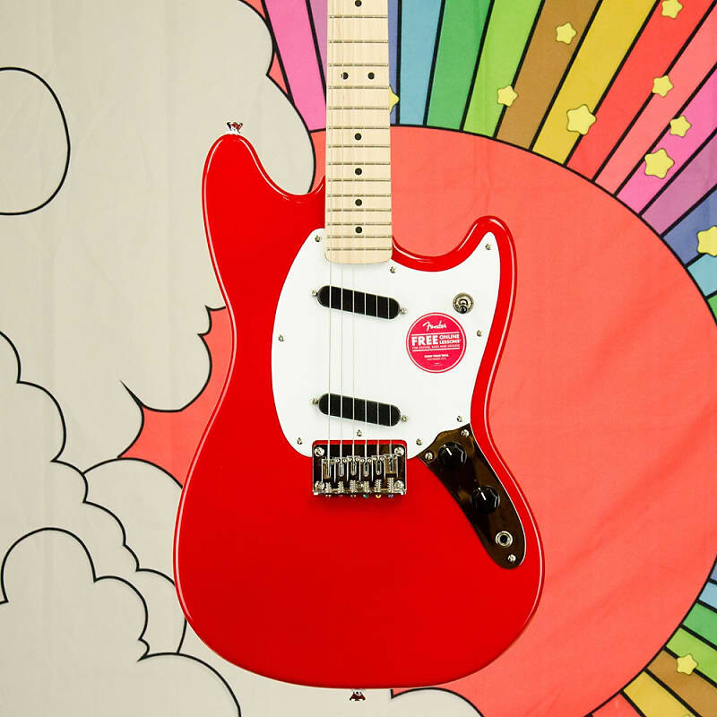 

Электрогитара Squier Sonic Mustang, Maple Fingerboard, White Pickguard, Torino Red