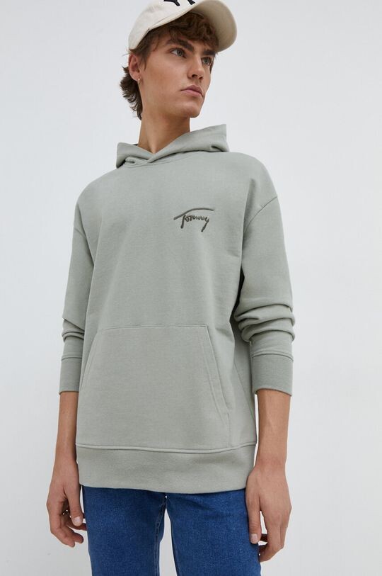 

Хлопковая толстовка Tommy Jeans, зеленый