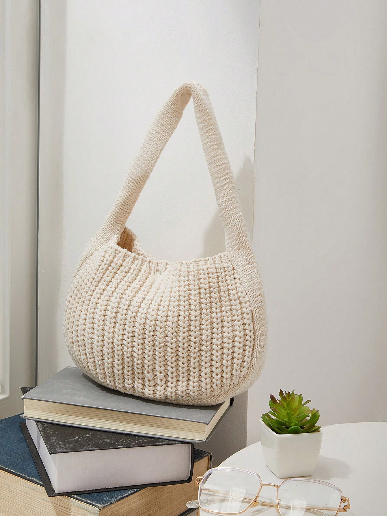 Новая осенне-зимняя простая и универсальная вязаная сумочка, многоцветный