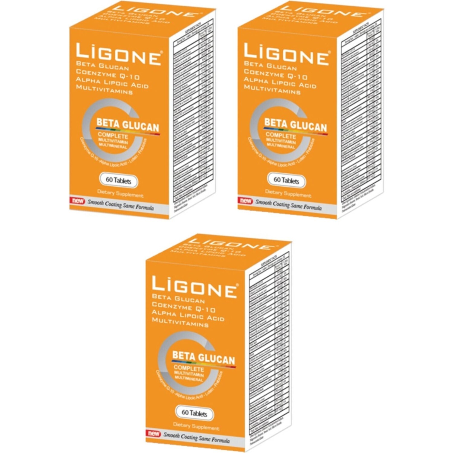 

Бета-глюкан пробиотик мультивитамин Ligone, 3 упаковки по 30 капсул