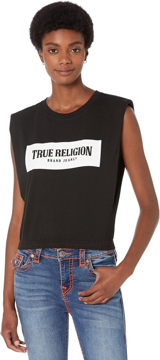 

Топ Padded Shoulder Top True Religion, черный