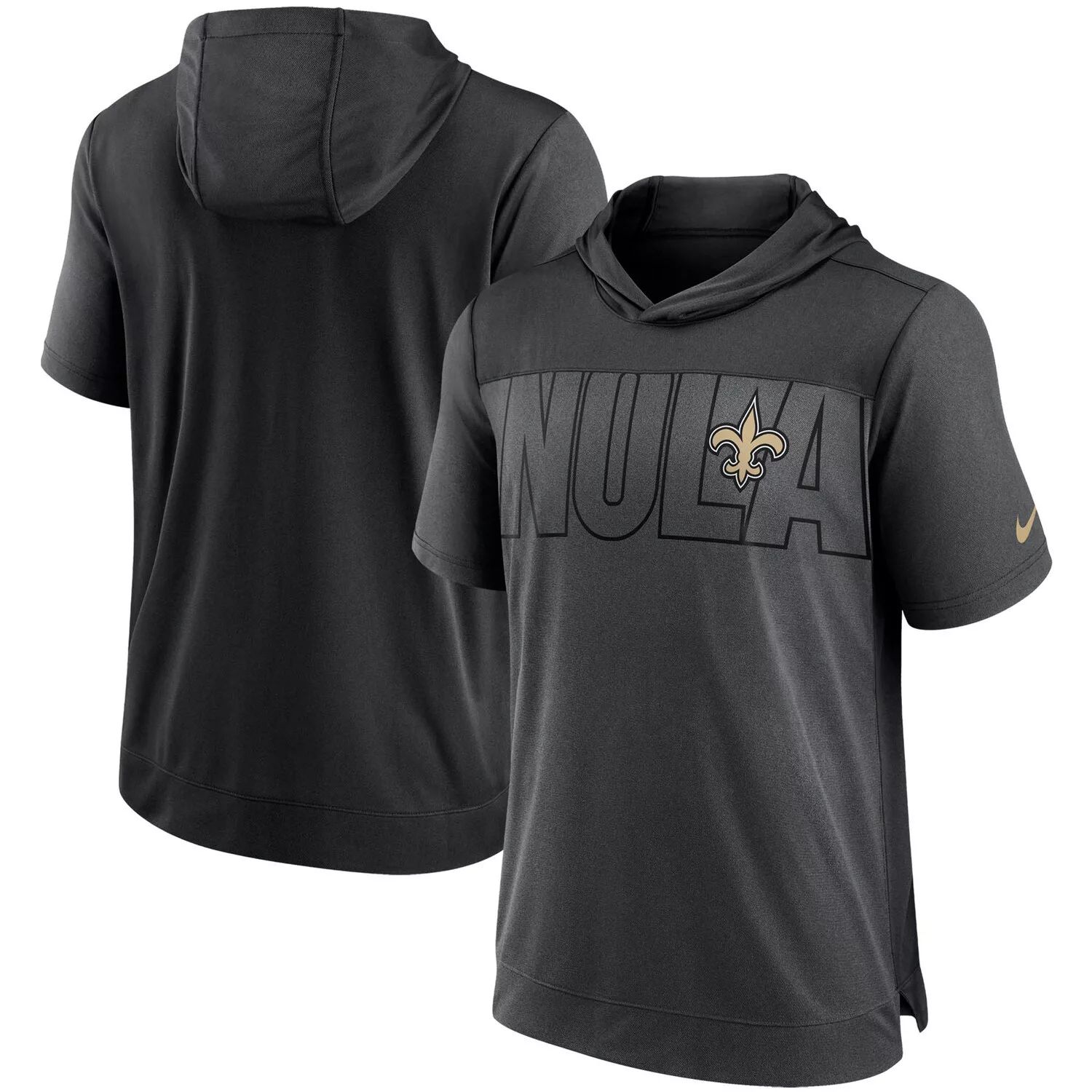 

Мужская футболка с капюшоном Nike Heathered Charcoal/Black New Orleans Saints Performance