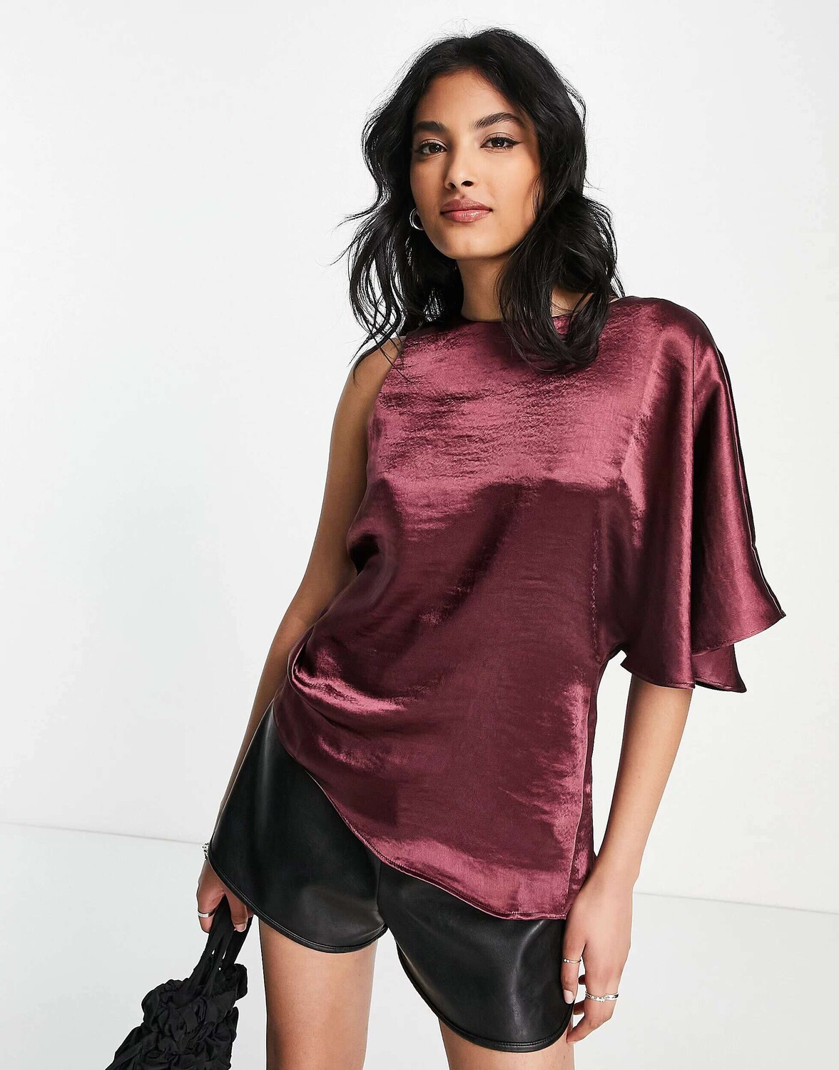 

Темно-фиолетовая блузка с воротником-хомутом River Island
