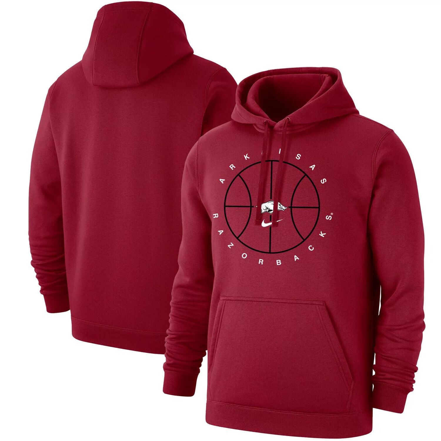 

Мужской флисовый пуловер с капюшоном Cardinal Arkansas Razorbacks Basketball Icon Club Nike