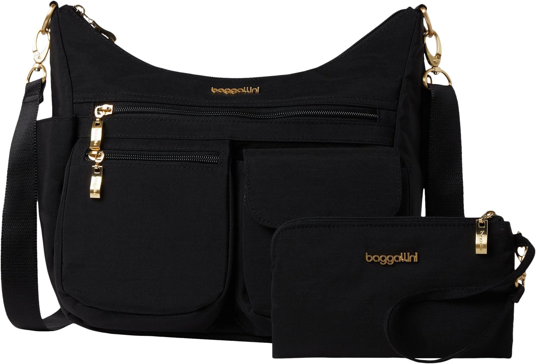 Современная универсальная сумка Baggallini, цвет Black/Gold Hardware