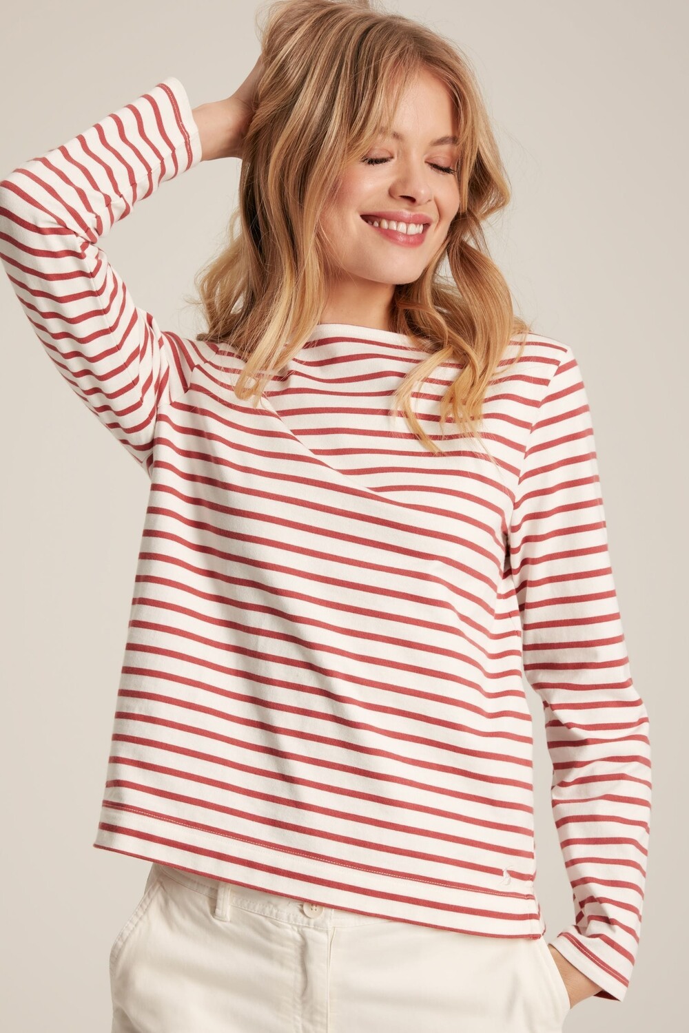 

Топ Harbour Breton с длинными рукавами Joules, розовый
