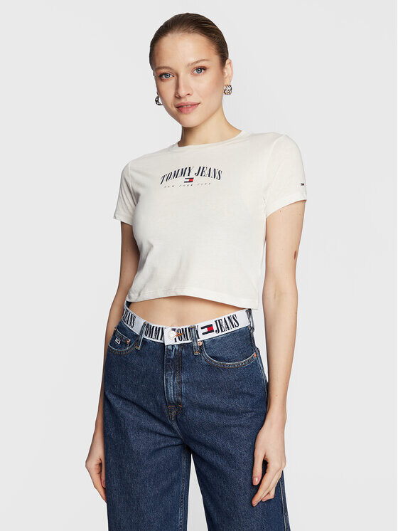 

Укороченная футболка Tommy Jeans, белый