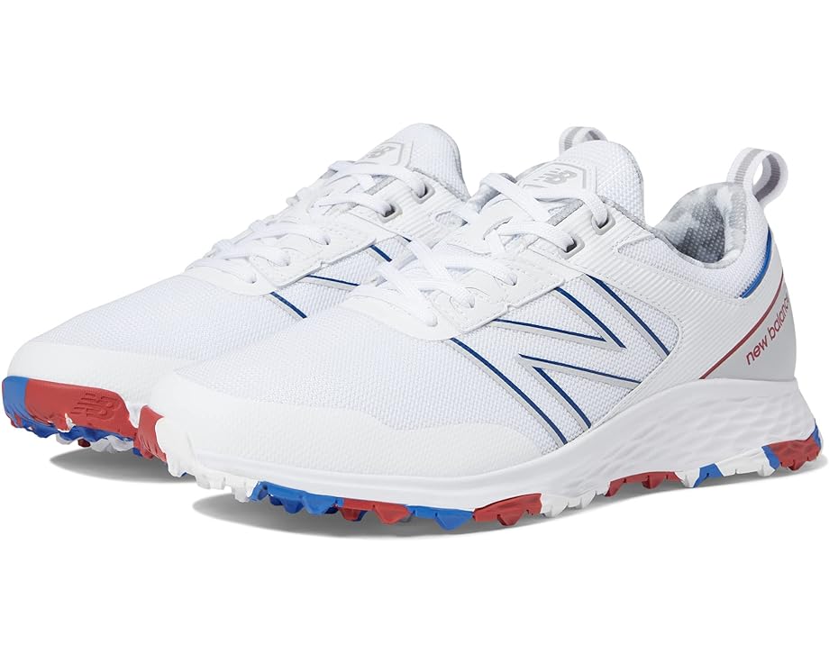 кроссовки new balance 300 racing red white Кроссовки New Balance Golf Fresh Foam Contend Golf Shoes, цвет White/Blue/Red