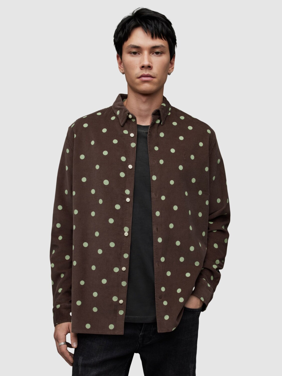 

Вельветовая рубашка в горошек Ocular AllSaints, красный