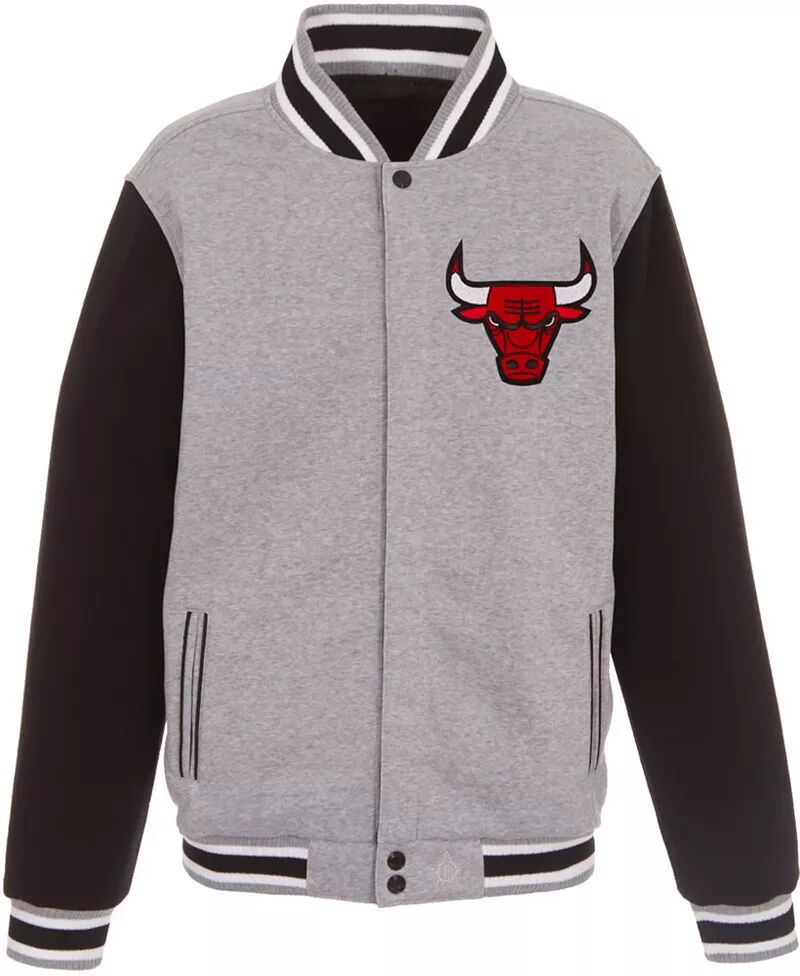 цена Мужская серая двусторонняя флисовая куртка Jh Design Chicago Bulls