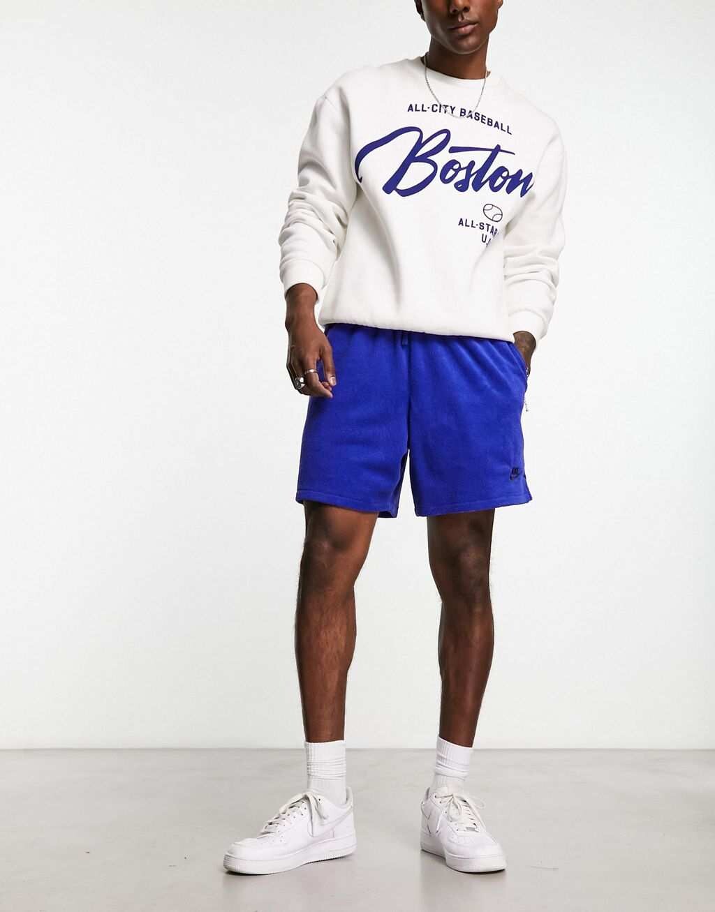 

Синие махровые шорты Nike Club