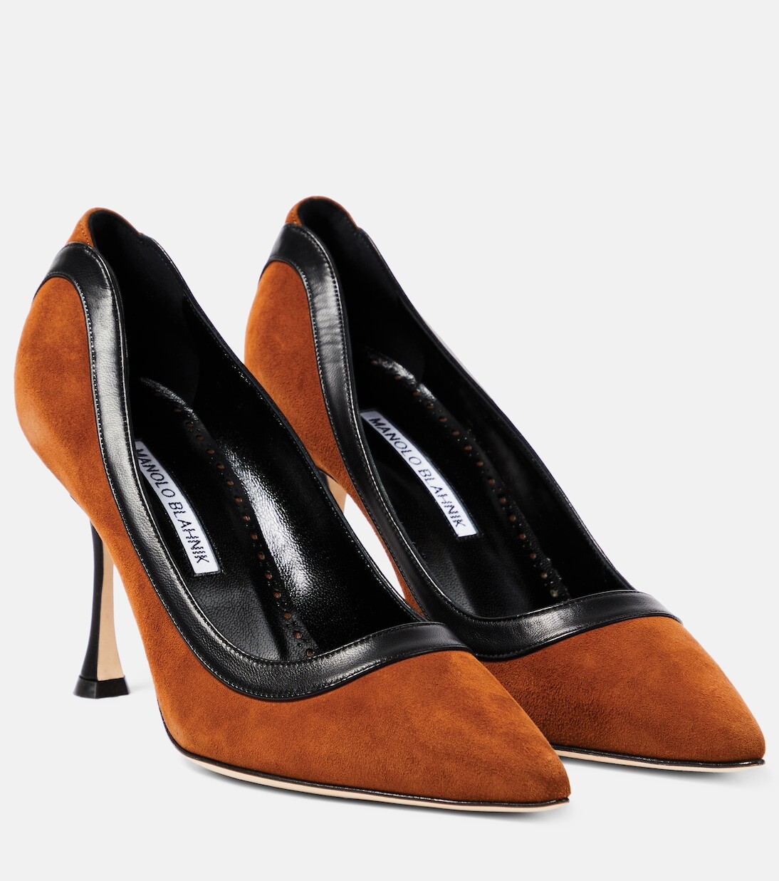

Замшевые туфли dalina 90 с кожаной отделкой Manolo Blahnik, черный