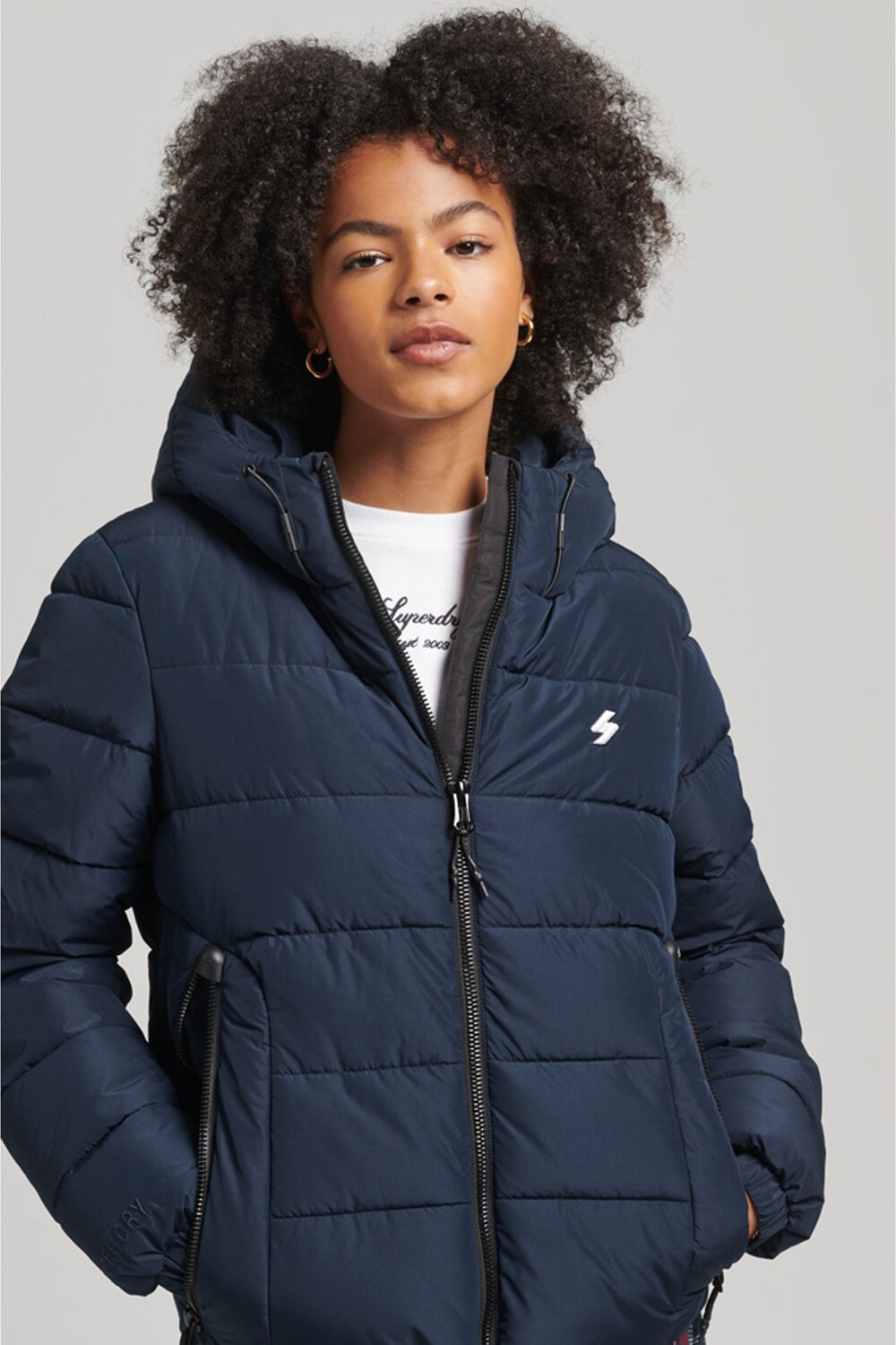 

Утепленная куртка Spirit Sports с капюшоном Superdry, синий