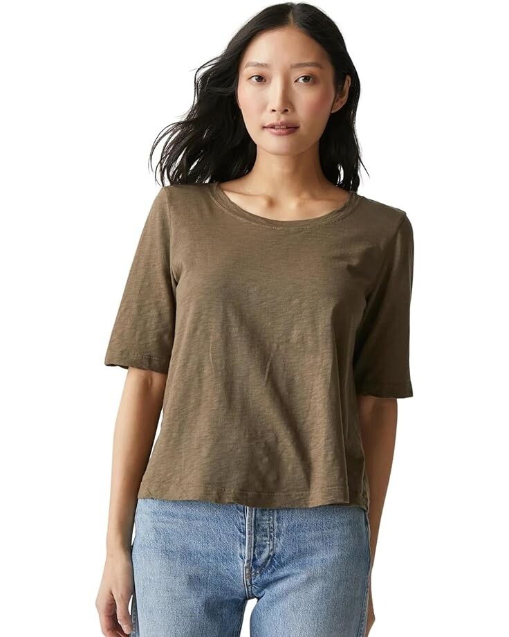 

Футболка Michael Stars Supima Cotton Slub Elbow Sleeve Swing, цвет Dolma