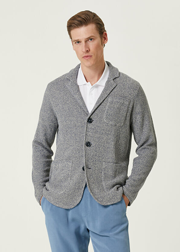 

Льняной трикотажный жакет Beymen Collection, синий