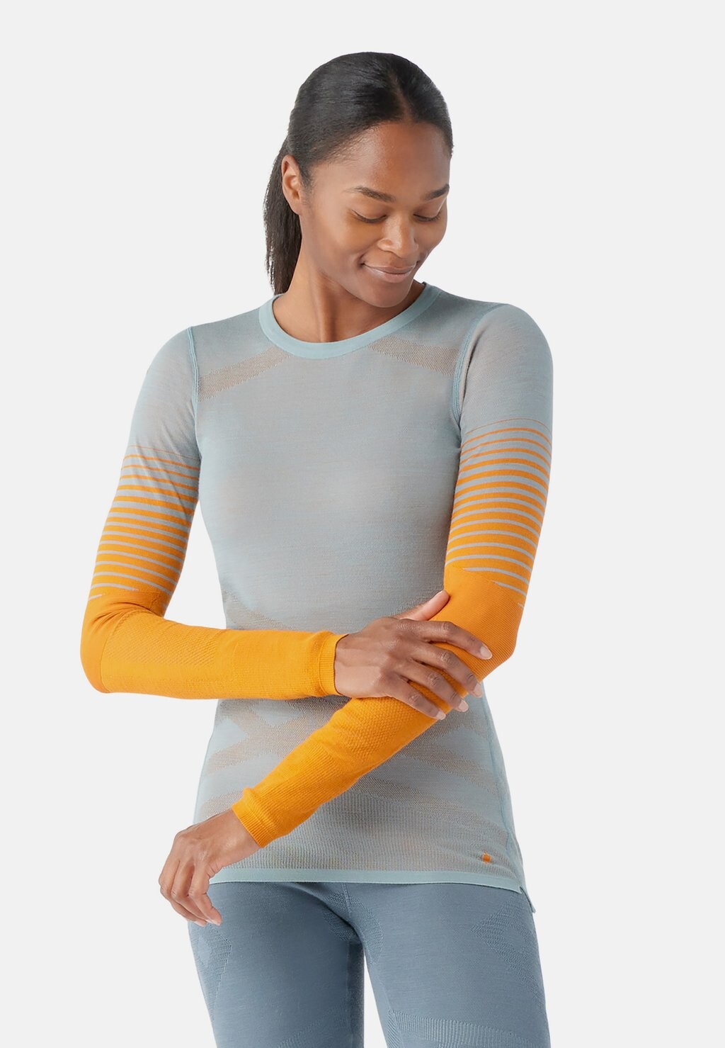 

Свитшот Smartwool INTRAKNIT THERMAL MERINO BASE LAYER PATTERN CREW, цвет lead marmalade