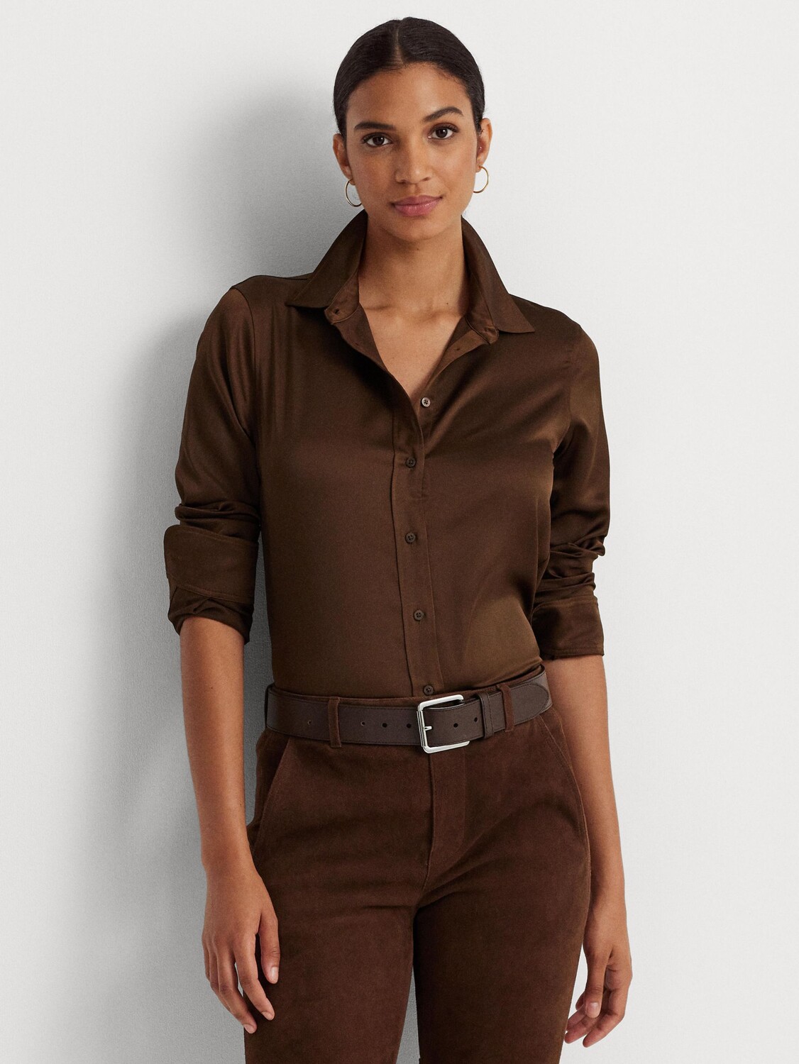 

Атласная рубашка Lauren Jamelko Ralph Lauren, береза