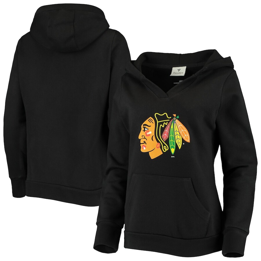 

Пуловер с капюшоном Fanatics Branded Chicago Blackhawks, черный