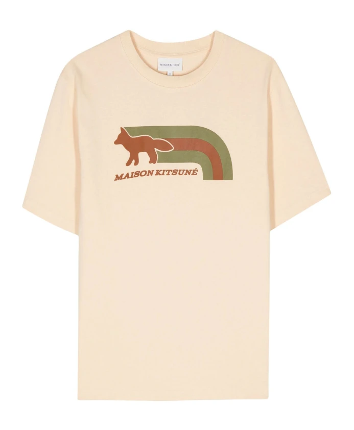 

Хлопковая футболка с мотивом Fox Maison Kitsuné, бежевый