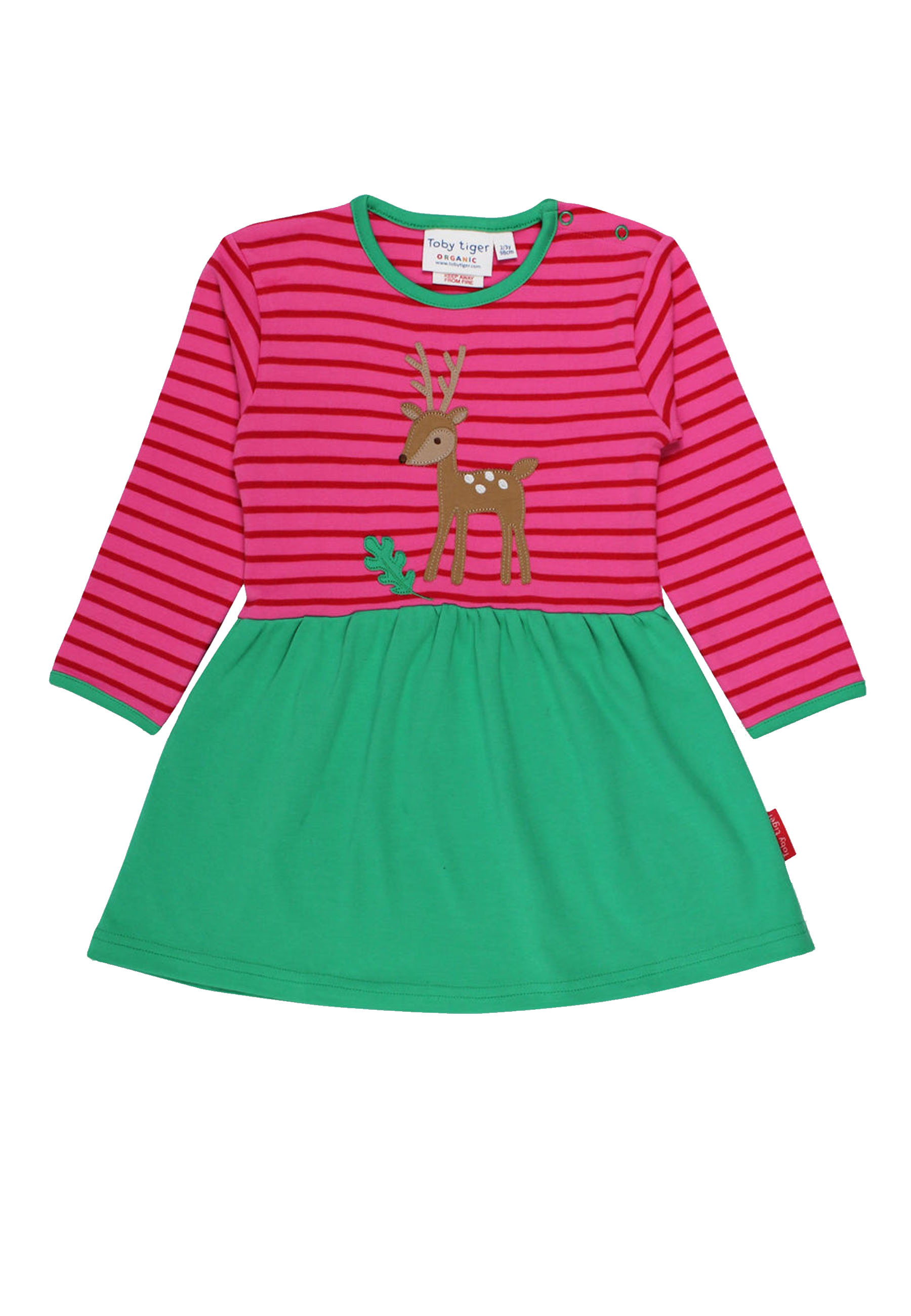 Платье Toby Tiger mit Rehkitz Applikation, розовый
