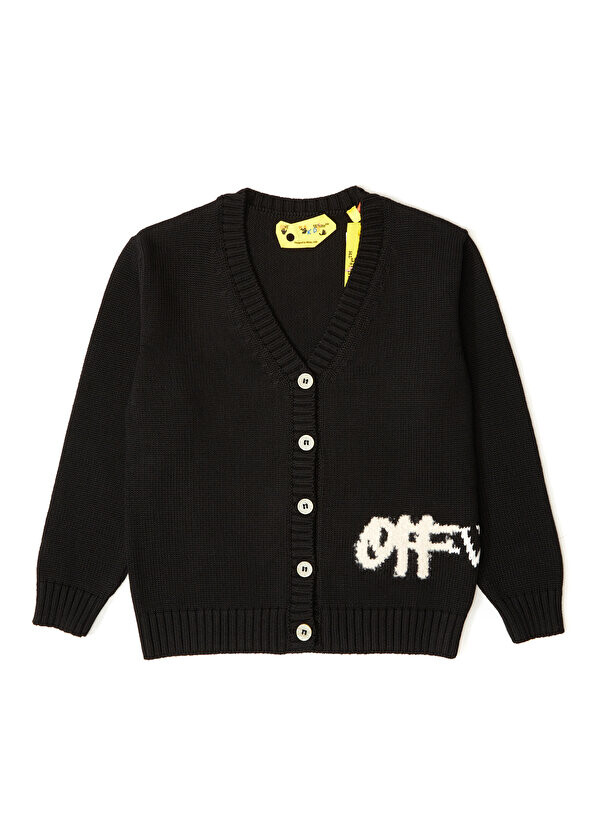 

Кардиган для девочек черного цвета с логотипом Off-White