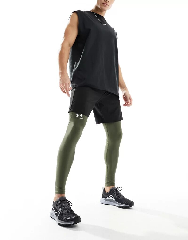 

Леггинсы цвета хаки Under Armour Heat Gear Armor