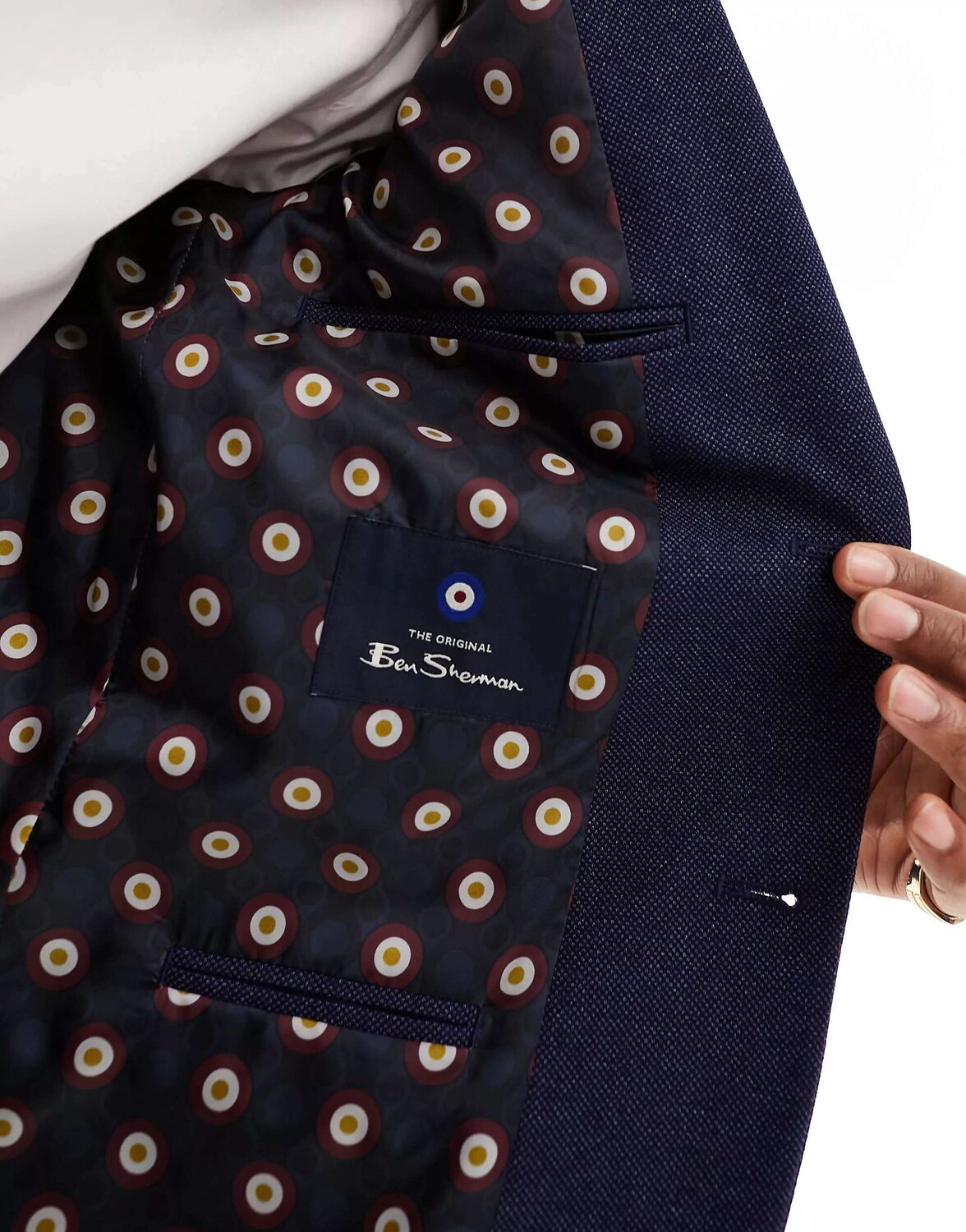 

Темно-синий однотонный узкий пиджак Ben Sherman