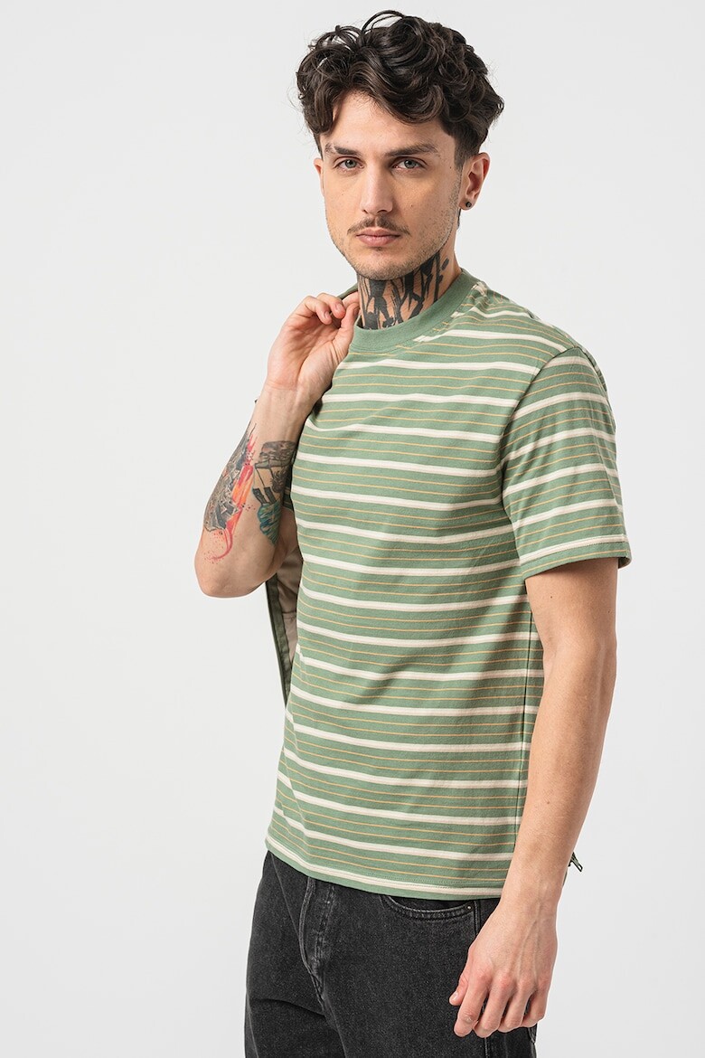 

Полосатая футболка с овальным вырезом Jack & Jones, оранжевый