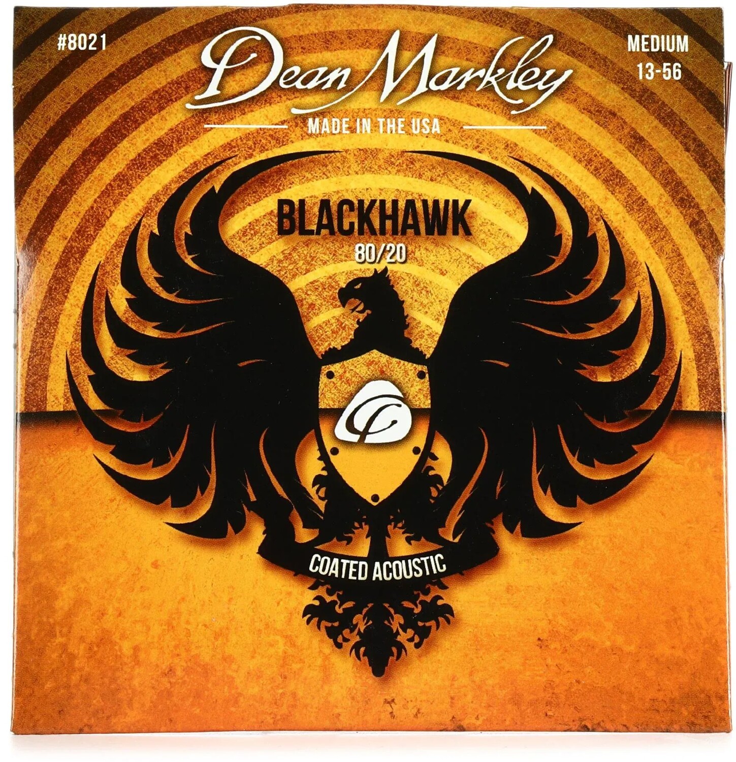 

Струны для акустической гитары Dean Markley Blackhawk с покрытием 80/20 — средние, .013–.056