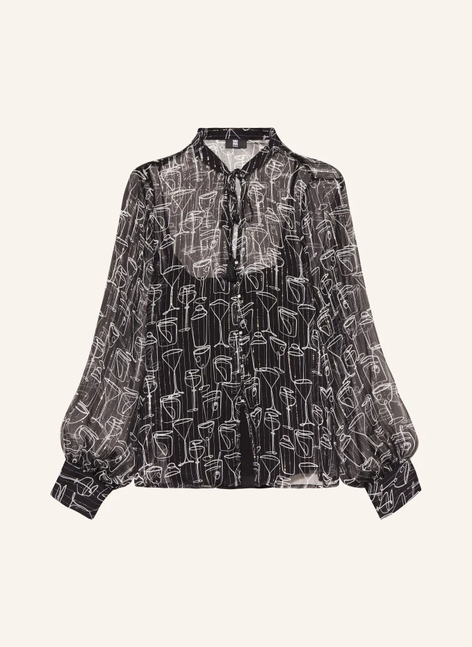 Шелковая блузка с блестящей пряжей Riani, черный