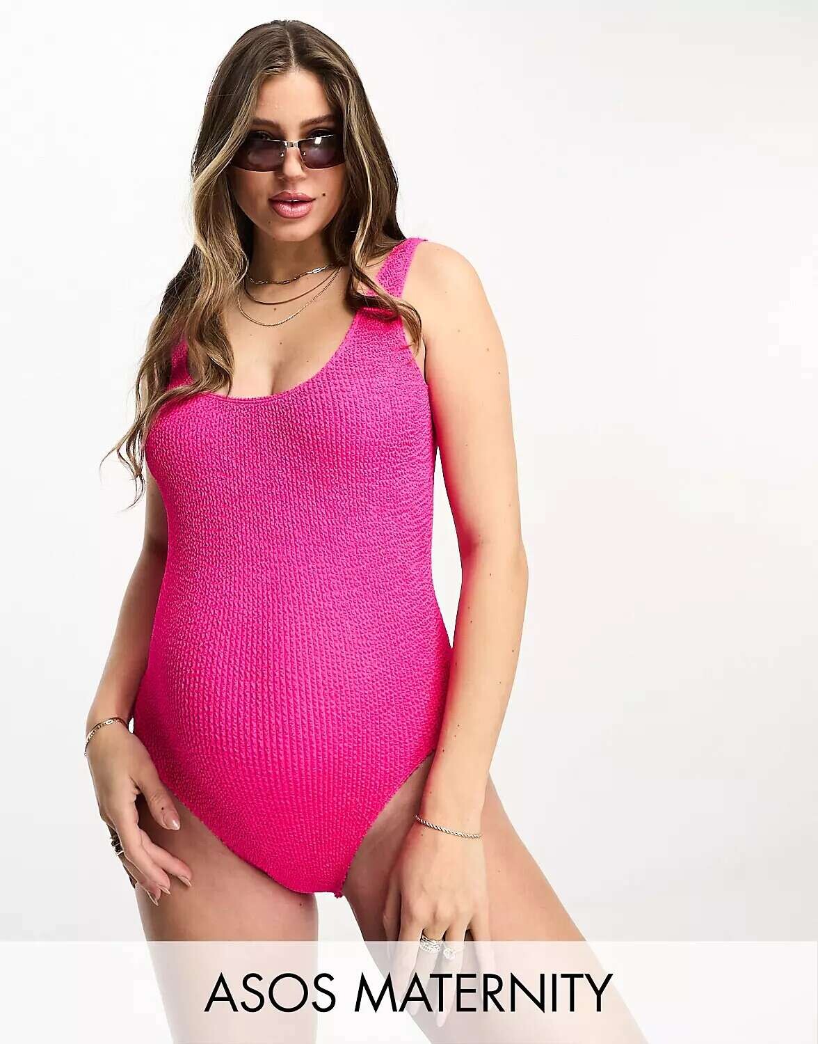

Розовый купальник с жаткой и овальной формой ASOS DESIGN Maternity