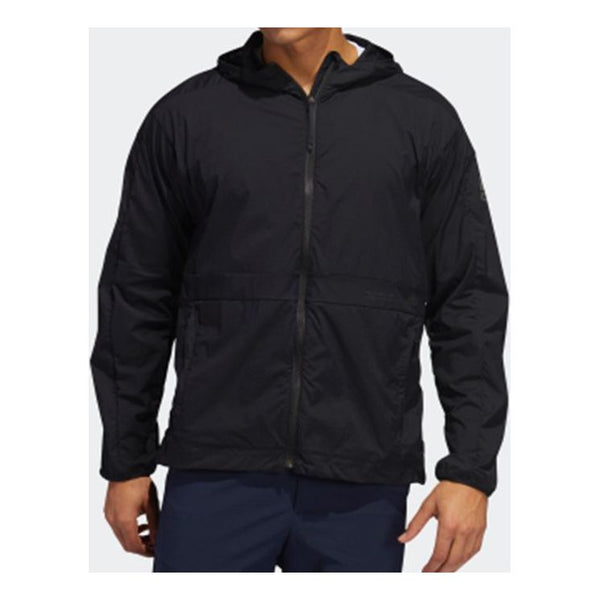 Куртка adidas Woven hooded Windproof Jacket Black, черный куртка nike patchwork contrast windproof woven hooded jacket for men grey gray серый
