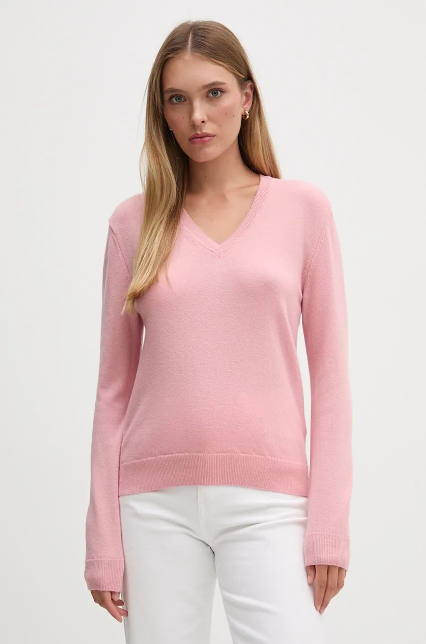

Шерстяной свитер United Colors of Benetton, розовый