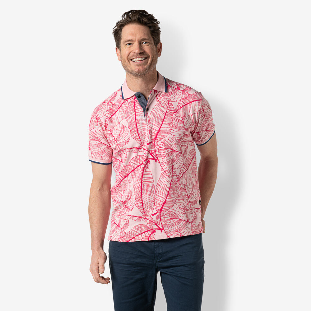 

Поло Twinlife Polo Shirt leaves, розовый