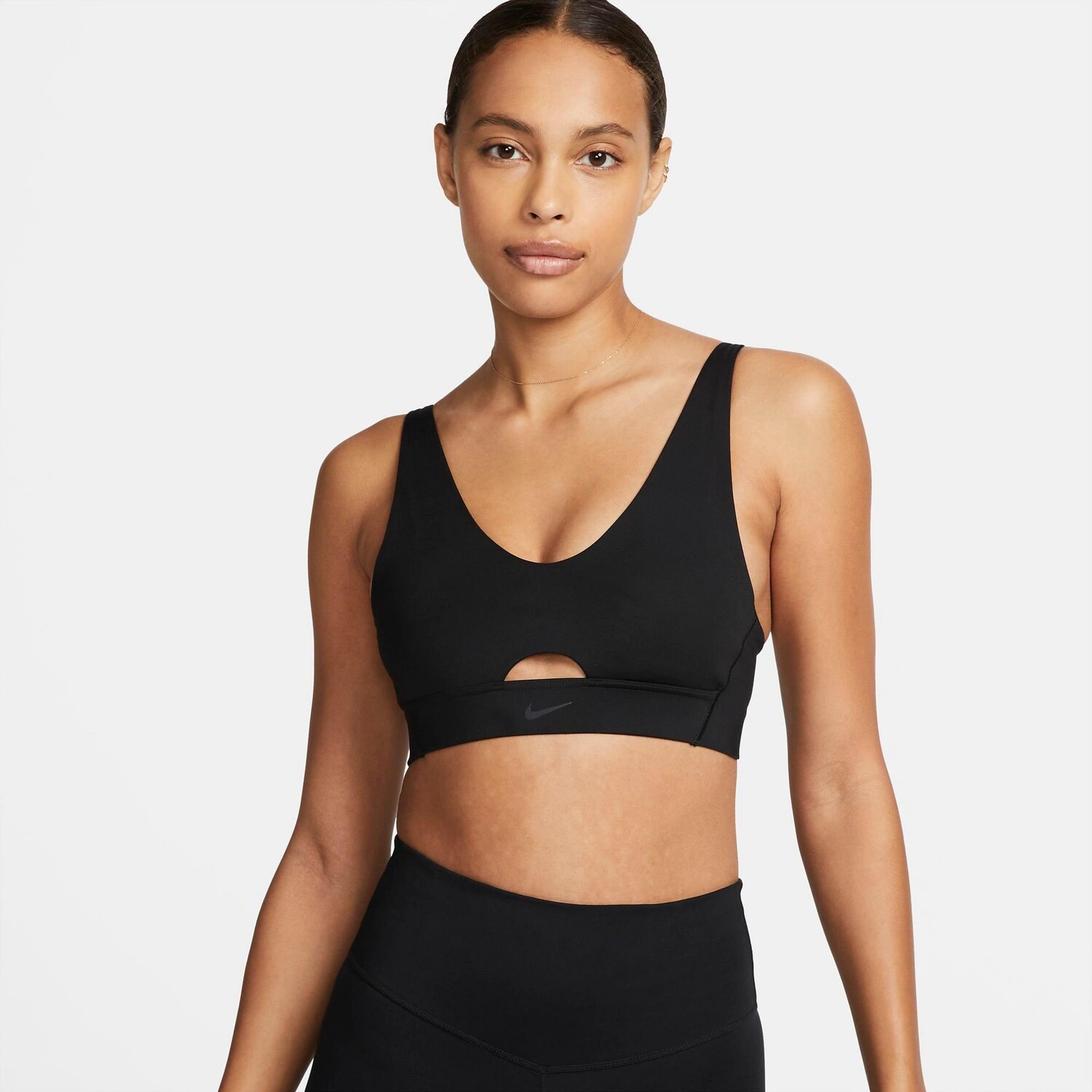 

Женский бюстгальтер с глубоким вырезом Nike Dri-FIT Indy, черный