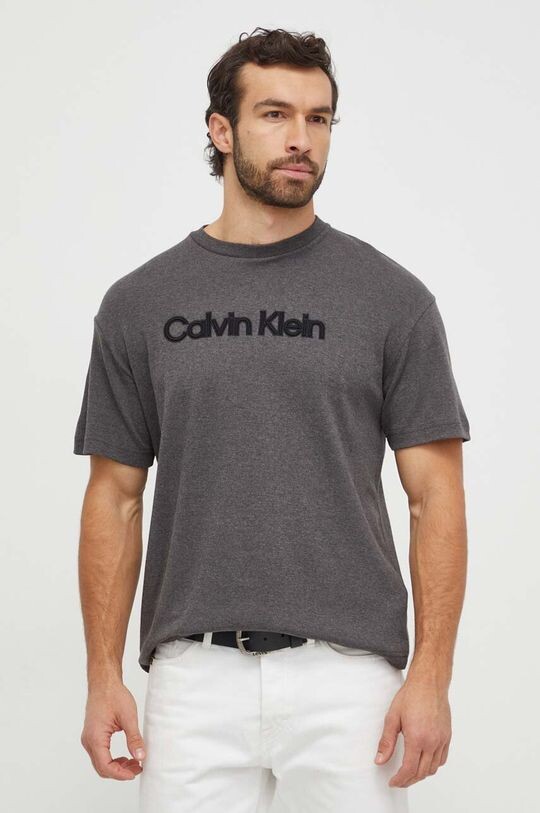 

Хлопковая футболка Calvin Klein, серый