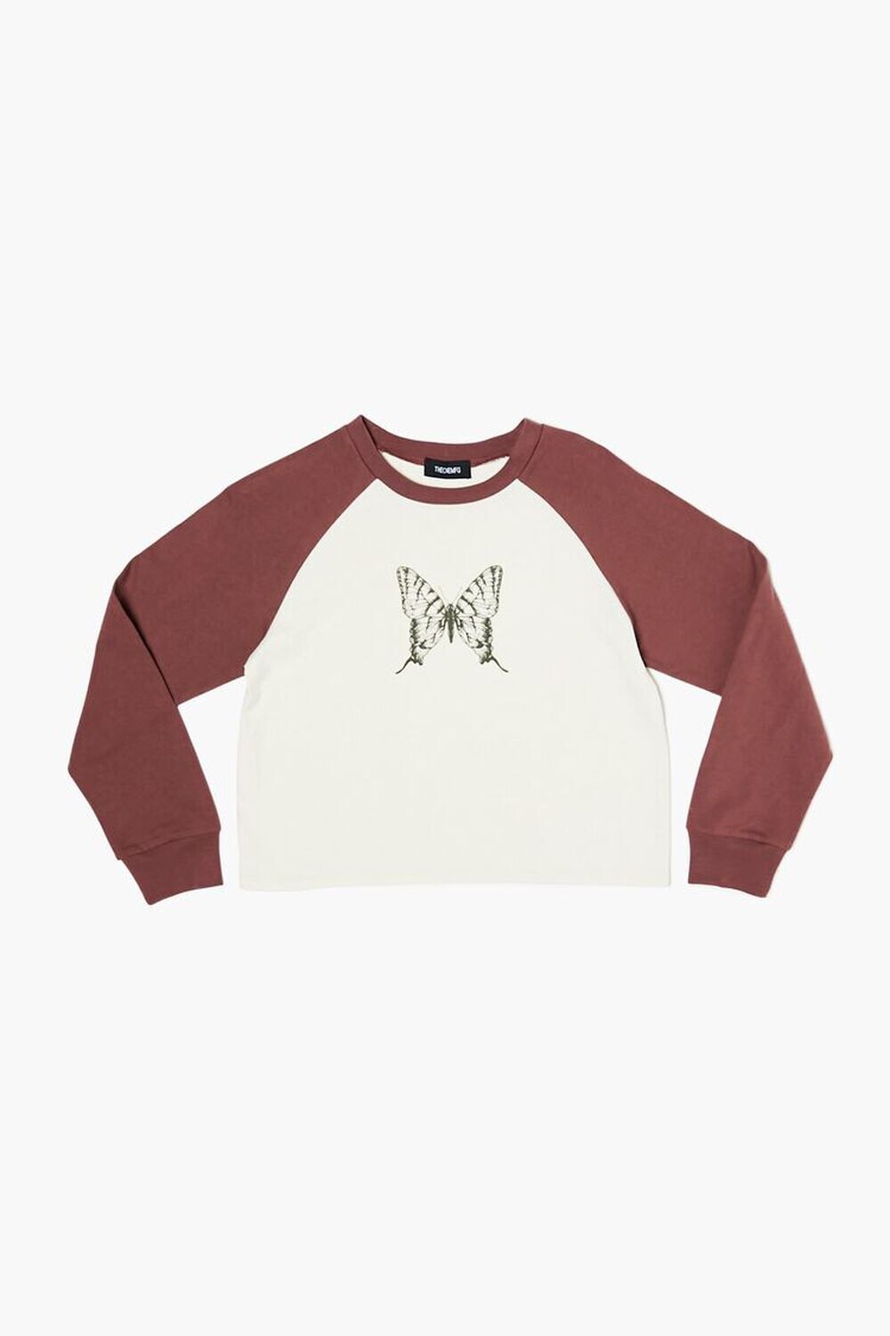 

Бейсбольная футболка с рисунком бабочки для девочек Forever 21, бордовый